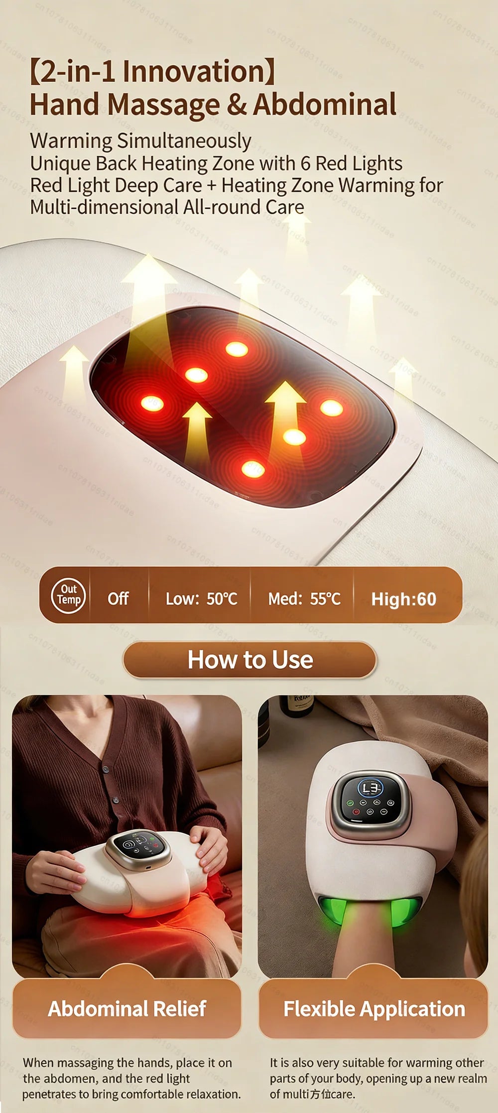 Electric Hand Massager Wrist Joint Numbness Airbag Massage Red Light Hot Compress Relieve Hand Pain Relax Hand Massage SPA Care