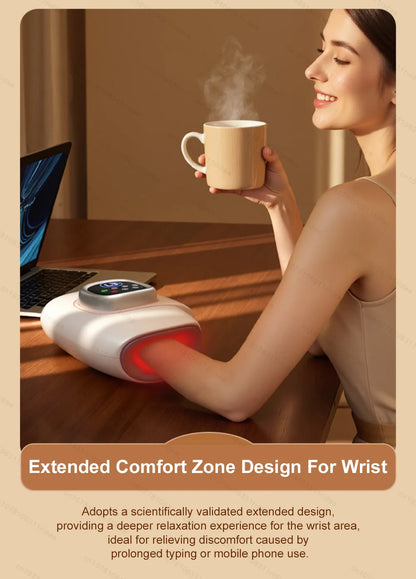 Electric Hand Massager Wrist Joint Numbness Airbag Massage Red Light Hot Compress Relieve Hand Pain Relax Hand Massage SPA Care