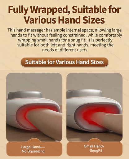 Electric Hand Massager Wrist Joint Numbness Airbag Massage Red Light Hot Compress Relieve Hand Pain Relax Hand Massage SPA Care