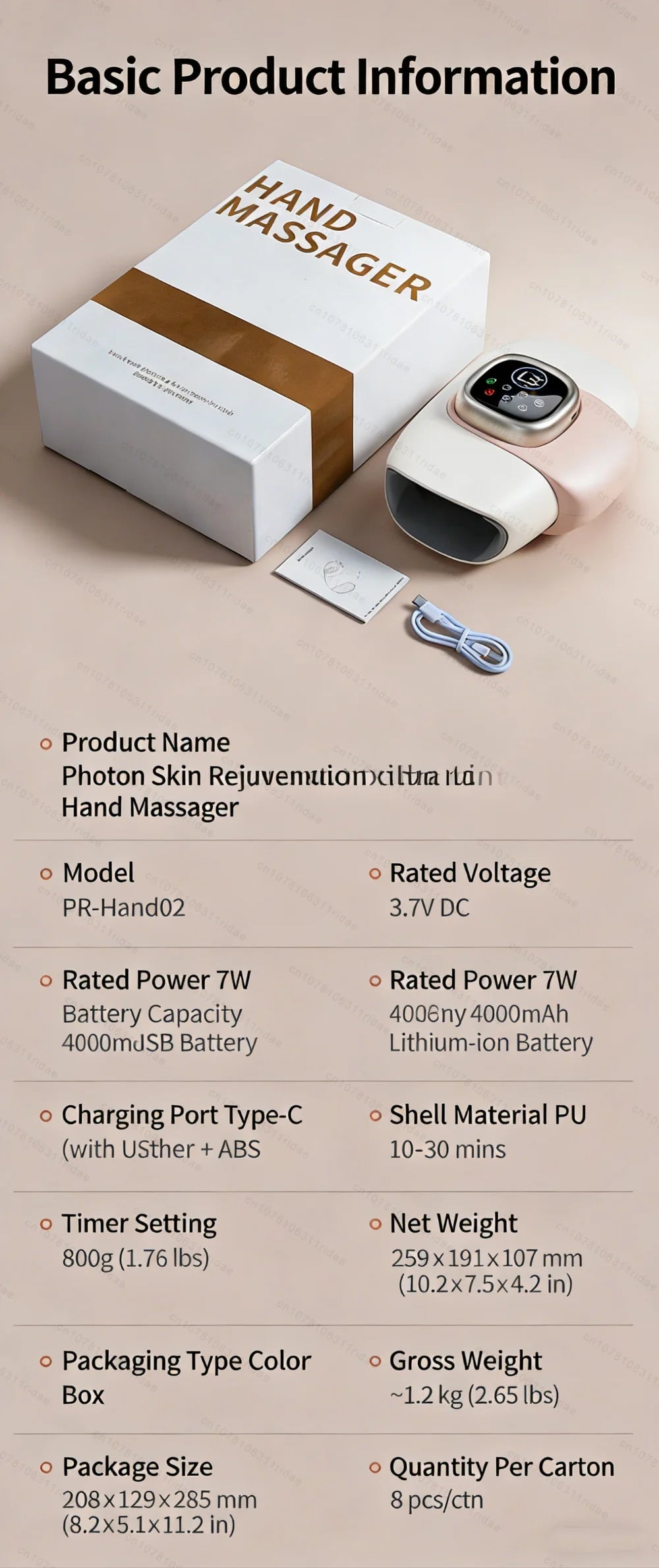 Electric Hand Massager Wrist Joint Numbness Airbag Massage Red Light Hot Compress Relieve Hand Pain Relax Hand Massage SPA Care