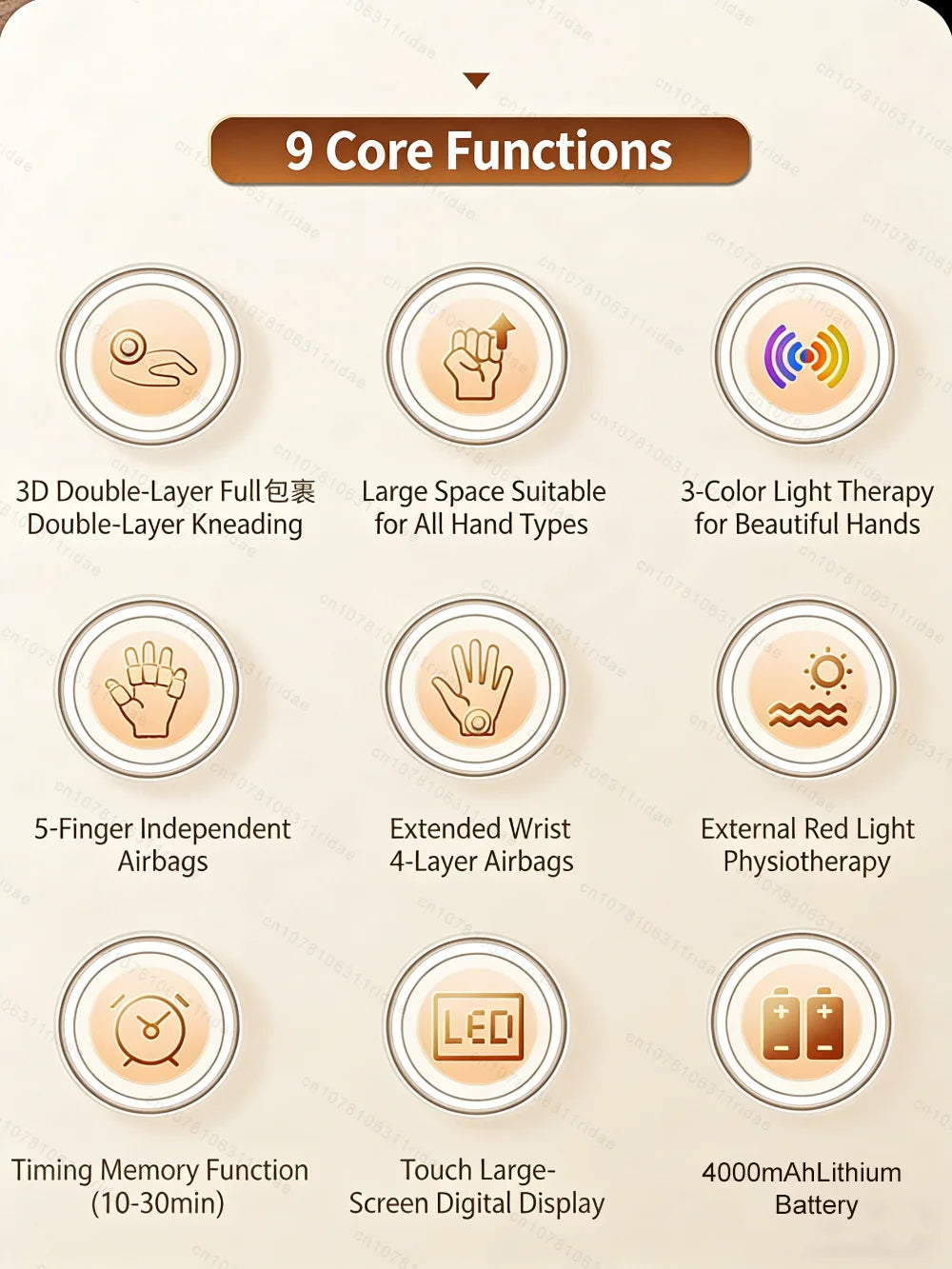 Electric Hand Massager Wrist Joint Numbness Airbag Massage Red Light Hot Compress Relieve Hand Pain Relax Hand Massage SPA Care