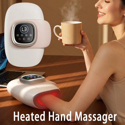 Electric Hand Massager Wrist Joint Numbness Airbag Massage Red Light Hot Compress Relieve Hand Pain Relax Hand Massage SPA Care